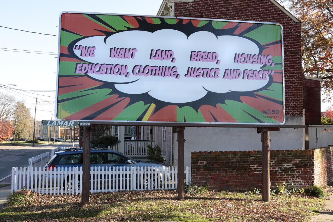 Sable Elyse Smith, For Freedoms - 50 State Initiative Billboard. Site-Specific Installation